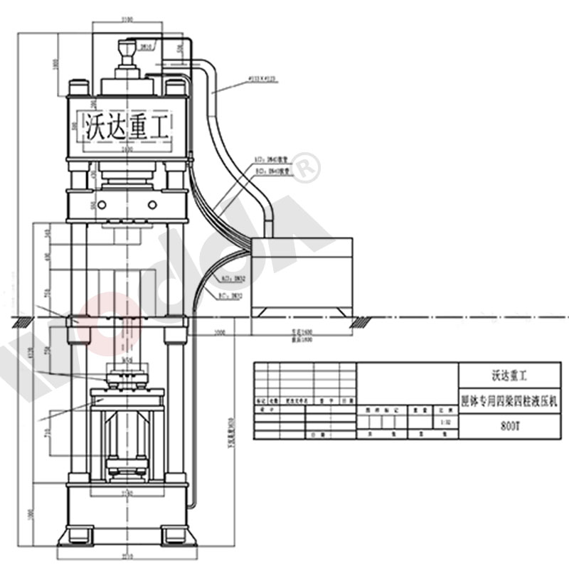 匣缽成型液壓機外觀圖 匣缽成型液壓機外觀圖